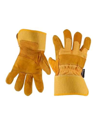 Guantes de Carnaza y Loneta de Doble Refuerzo en Palmas y Dedos