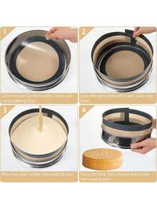 2/4 tấm lót nướng bằng silicon phù hợp với khuôn lò xo 9 inch, ngăn bánh dính vào đáy và thành khuôn, dễ vệ sinh và. Tấm lót nướng bằng silicon cho khuôn bánh phô mai (Chiều dài: 81,99 X 10,01 Cm, Đường kính: 22,86 Cm, Độ dày: 0,4mm) - Nhiều màu - Xem 5