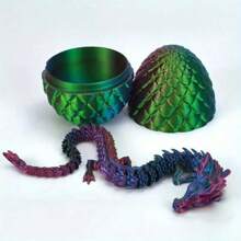 A Set Of 3D Printed Dragons And Surprise Eggs With Movable Joints - Colorful Collection Of Home Office Decorative Desktop Ornaments, Suitable For Various Room Decoration Statues, Suitable For Halloween, Christmas And Thanksgiving Gifts