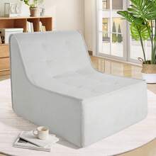 Boneless Sofa Lazy Sofa W/High-Density One-Piece Sponge Filling Ergonomic Dseign - 橘色 - 查看 6