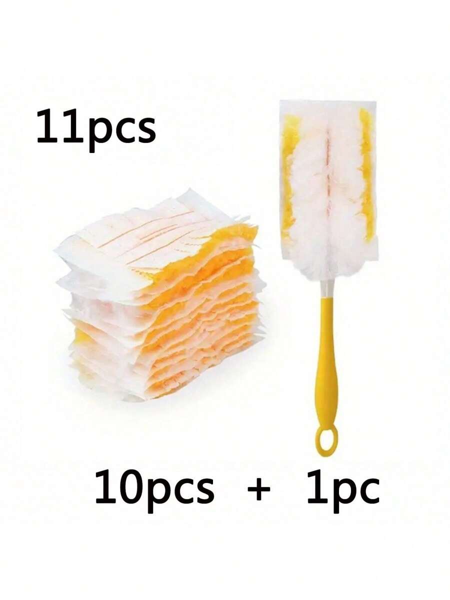 11pcs/Set Electrostatic Dust Duster, A Perfect Tool For Cleaning And Vacuuming, Cleaning And Sweeping Dust. It Is A Feather Duster For Household Use, With Double-Sided Adsorption That Does Not Raise Dust. It Is Also Suitable For Cleaning Car Car Tables