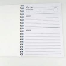1 pieza Cuaderno/Diario de espiral con recetas "Lick The Spoon" de tapa blanda de 8.5" x 11", cubierta laminada brillante duradera, útiles escolares, de vuelta a la escuela