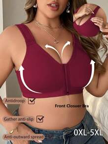 Plus Size Comfortable Front Closure Wireless Bra