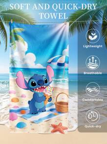 Disney Disney Beach Towel, Swim Towel, Bath Towel, Fashion Style Beach Towel, Super Absorbent Bath Towel For Bathroom, Swimming, Fitness, Yoga, Soft And Comfortable Microfiber Towel, Lightweight And Portable, Wind And Sun Protection, Sandproof For Summer Travel, Vacation Holiday Bathroom Decor, Available With Or Without Storage Bag, Recommend Regular Sizes And Larger Sizes, (35*75cm Small Size Towel,150cm Or Above Recommended)