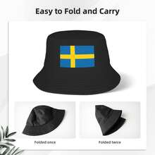 Bucket Hat For Sweden Fisherman Outdoor Summer Travel Hiking Beach Caps Round Top Tennis Packable Summer Fashion Outdoor Hat - Black - View 3