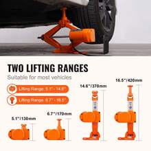 Electric Car Jack, 3 Tons /6600 Lbs Scissor Jack With Electric Impact Wrench, 12V Car Jack With Double Saddles With Remote Control, Portable Car Jack Lifting For Sedan, SUV, Truck Tire Change - Orange - View 3