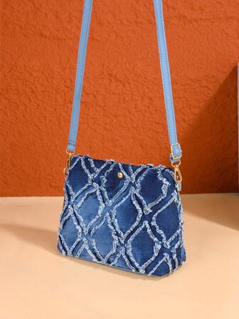 New Item! Wholesale Women's Casual Versatile One Shoulder Crossbody Sweet Square Bag, Women's Western Cowboy-Style Bucket Bag