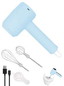 3-Geschwindigkeiten Handmixer - USB aufladbar, kabelloser Edelstahl-Doppelquirl für Backen und Kochen Essentials