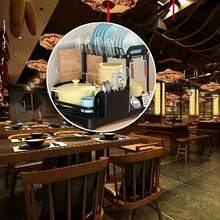 Dish Drying Rack Drainboard, Large 2 Tier Metal Dish Racks With Drainage, Glass Holder, Utensil Holder And Extra Drying Mat, Dish Drainers For Kitchen Counter, Black - Black - View 12