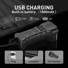 Luz Frontal de Bicicleta com 12 LEDs, Material ABS de Alta Luminosidade, Lanterna para Uso Externo, Alto-Falante Embutido e Visor Digital, 5 Modos de Iluminação, Suporte Rotativo 360°, Luz de Bicicleta Segura para Uso Noturno