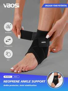 VBOSI 1 Piece Adjustable Neoprene Unisex Breathable Ankle Support For Workout And Daily Use Gift For Women Men Gym Accessories - Black - View 1