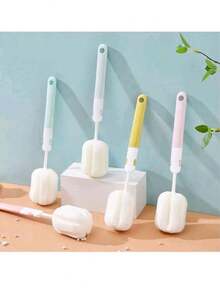1pc Sponge Bottle Brush Household Long Handle Bottle Cleaning Brush Insulation Cup Cleaning Artifact Folding Cup Brush,Kitchen,Bathroom,Home,Household Suppliers