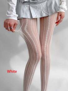2 pares de meias-calças de renda diamante estilo balé, meias arrastão sensuais com listras verticais vazadas, meias-calças justas e emagrecedoras, leggings arrastão femininas/meias arrastão/meias arrastão com virilha aberta/meias-calças arrastão com suspensórios