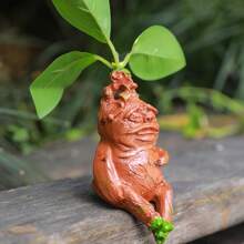 1pc, Funny Leaf Dwarf Resin Garden Forest Decoration, Mandrake Resin Statue, Micro Landscape Ornament, Outdoor Garden, Patio, Living Room, Bedroom, Outdoor, Decorative Resin Crafts