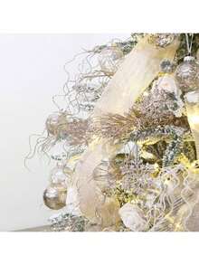 Set de 10 bolas de Navidad con decoración de champán y set de 5 ramitas de baya artificial con brillo para decorar el árbol de Navidad, adornos colgantes irrompibles para decorar el hogar, la boda, la oficina y las fiestas