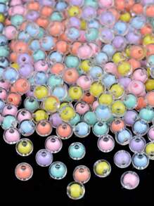 100pcs/Pack Assorted Flower, Heart, Star, Cube, Round Acrylic Beads With Hole, Suitable For DIY Bracelet, Necklace, Phone Chain, Hair Accessories, Jewelry, Handicrafts