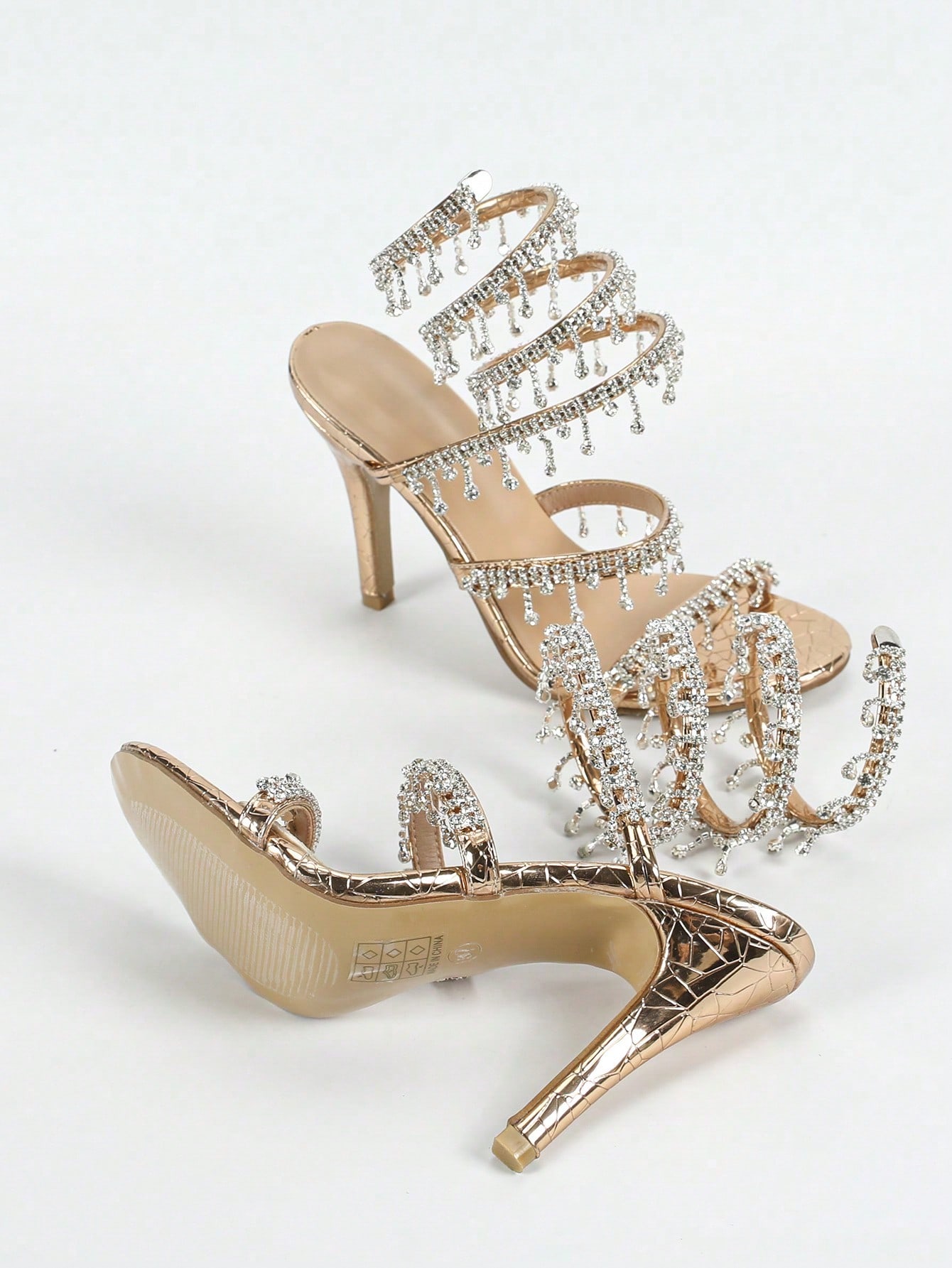 صنادل نسائية بكعب عالي رفيع، موضة بسيطة مع حزام مر...