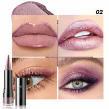 YOUNG VISION 1 pieza Lápiz labial de punta afilada con perlas y brillo, de larga duración y resistente a las manchas, lápiz labial de perlas multiusos, lápiz para labios y sombra de ojos