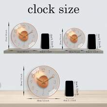 1 件 8-10 英寸轻质豪华塑料挂钟，电池供电，静音无滴答声，适用于客厅、卧室、厨房、餐厅、美学装饰、节日礼物（不含电池）