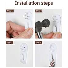 10/20/50pcs Painless Wall Hooks, Invisible Heavy Duty Wall Nails For Frames, Pictures, No Trace - White - View 10
