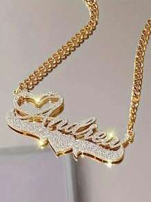 1pc Personalized Women's Fashion Letter Necklace, Matte Finish, Stainless Steel Material, Basic Minimalist Style, English Name Pendant Jewelry, Mother's Day Gift, Birthday Gift, Suitable For Daily Wear,School Supplies,Back To School,School Gift,For Office,For School,For Classroom,For Teacher Gifts,For University,For Colleague,For Dorm Rooms,For Teacher,For Boys And Girls,For Teenagers,Junior High School Students,Middle School Students,High School Senior High School Students,College Students,University Students,Freshman,Sophomore,Underclassmen