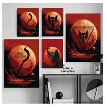 1pc Frameless Sci-Fi Red Vintage Painting Posters High-Definition Printing Wall Arts Modern Minimalist Living Room Bedroom Dormitory Study Bar Coffee Shop Office Wall Decoration Home Decoration