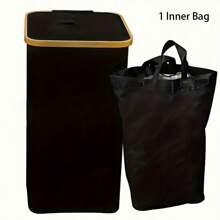 140 Liter High Capacity Recycling Bin (With Lid), Room Garbage Can, Kitchen Trash Can, 37 Gallon Collapsible Indoor Trash Can (With 2 Reusable Trash Bags), Indoor Bottle Recycling Bin, Used For Collecting Glass, Paper, Plastic And Metal Bottles