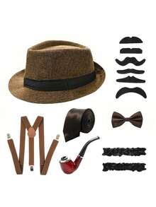 D EXCEED 3/4/5 件 1920 年代“了不起的盖茨比”赛马场情侣配饰套装 时尚复古服装配饰 下午茶化妆舞会着装配饰 舞会万圣节 - 多色 - 查看 21