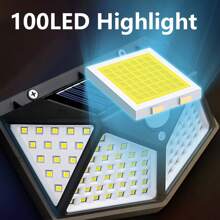 1/2/4/6PCS LED Solar Wall Lamp With Motion Sensor, 4 Sides Lighting LED Solar Lamp,Bright Solar Light, Recargables,Outdoor Solar Night Light, Suitable For Garden Decor Light, Courtyard Lighting,Street Lamp Garden Railing Decorative Lamp,Entrance Lighting