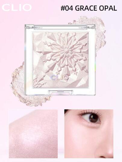 Clio K-Beauty Prismen Highlighter, hochglänzender Gesichtsilluminator, perlmuttglänzender gebackener Puder, glitzernder langanhaltender Puder Highlighter, tägliches Make-up, Koreanisches Make-up