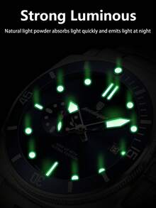 POEDAGAR 1件装商务男士不锈钢腕表，带旋转表圈、小秒针表盘设计、防水夜光日历功能，时尚石英腕表，适合工作场合，男士礼品