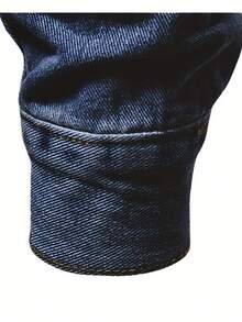 Men's Slim Fit Denim Jacket, Classic Fashion With Pockets, Autumn And Winter Men's Jean Jacket - 深色水洗藍 - 查看 8