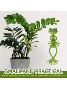 3pcs Creative Frog Plant Stand, Fun Green Frog Plant Holder, Frog Fixed Plant Rack Frog Support Frame, Vine Vertical Climbing Assisted Growth Clip, Suitable For Gardening/Potted Plants/Plant Decoration
