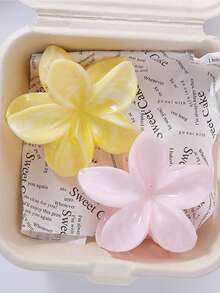 2 件亚克力渐变大花朵设计发夹，简约优雅发髻夹，精致女士发饰，适合日常佩戴和度假发夹发夹发夹发夹秋冬爪夹 - 彩色 - 查看 2