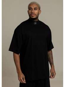 Oversized Turtleneck T-Shirt EG Black - 黑色 - 查看 1