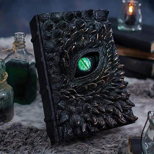 (1pc) Eye Of The Dragon Figurine, 3D Embossed Collectible Decor Piece, Demon Eye Resin Desktop/Wall Hanging, Medieval Vintage Decoration, Small Size 15.5*10.5*2.5cm, Holiday Gift (Not Notebook)