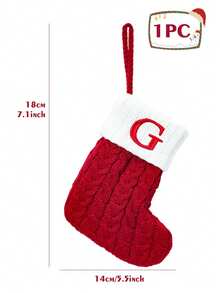 1件圣诞针织字母图案长袜，小号圣诞英文字母挂袜，双面壁炉挂袜，圣诞派对装饰，派对礼物，派对用品，个性化首字母长袜，圣诞树装饰，家居圣诞装饰，房间装饰，圣诞礼物套装，装饰品，2026新年装饰，冬季圣诞装饰，家居圣诞礼物，圣诞装饰 - 紅色字母針織襪 - 查看 26