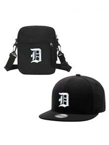 2pcs/Set Unisex 26 Letter Printed Baseball Cap & Portable Chest Bag Set, Outdoor Street Fashion Casual Adjustable Hat, Suitable For Spring, Summer Everyday, Outdoor Camping, Birthday, Father's Day Gift