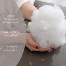 Juego de 2 almohadas a cuadros de soporte para la protección del cuello, 45*65, Soporte contorneado ergonómico ajustable ortopédico, Para dormir de lado y de espalda, Funda extraíble para mayor comodidad al dormir, 3 Colores: azul marino, blanco y gris - Gris - Ver 2