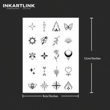INKARTLINK Revolutionary Tattoo Technology - Semi-Permanent Tattoo, Line Butterfly, Symbol, Minimalist Design, Micro, Realistic Tattoo, Heartfelt Tattoo, Temporary Tattoo, Waterproof, Authentic Tattoo Look, Niche Design Tattoo, Juice Tattoo, Plant Tattoo - Black - View 5