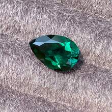 One 100% Lab Grown Zambia Emerald Pear Cut Gemstone For Charms Advanced Jewelry Making Materials DIY - Zambian Emerald - View 3