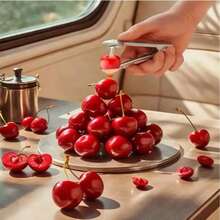 1 pieza Corazón de cereza, núcleo reutilizable prensado a mano, núcleo de fruta, núcleo multifuncional, herramienta de camping y autocaravana al aire libre - Multicolor - Ver 3