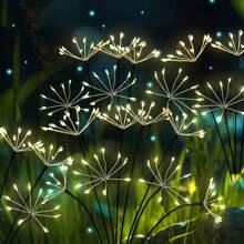 Solar Garden Lights, New Upgraded 2pcs Solar Swaying Starburst Light, Solar Fireworks Outdoor Lights, Yard Patio Pathway Christmas Decoration