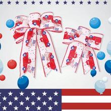 Decoraciones para el Día de la Independencia estadounidense (4 de julio), lazos, estrellas y rayas de lino fino, perfectos para porches, patios y decoraciones interiores, para volver a la escuela