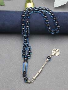 1 Pc 10-12mm Single Bead Muslim Prayer Beads Bracelet, 45pcs Resin Beads, Multifunctional, Boho Vintage Elegant Religious, Suitable For Daily Recitation, Leisure, Vacation, Hangout, Wedding Accessory, Holiday Gift - Multicolor - View 2