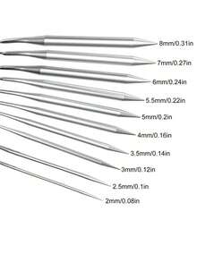 EDCUEBE7 1/9pcs Round Knitting Needle Set, 2mm-10mm Metal Fixed Cable Needles For Thick Blankets, Scarves, Hats, Socks, Gloves Knitting And Large Projects - Silver Grey. Suitable For Thanksgiving & Christmas Gifts - Multicolor - View 10