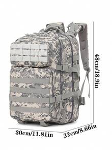 Men's Backpack Dual-Shoulder Bag, Business Casual Large Capacity Tactical Backpack - Grey - View 4