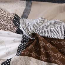 3pcs Printed Brushed Duvet Set [1pc Duvet Cover + 2pcs Pillow Shams] No Bed Sheet, No Filler, New Check Pattern, Popular Floral Design, Soft And Comfortable Fabric, Suitable For Bedroom, Hotel, Dormitory, Hostel
