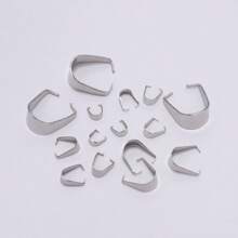 100pcs Stainless Steel Clasps Melon Seeds Pendants Chain Connectors Hook Buckle For Jewelry Making Findings Accessories Pinch Clips Bail Pendant
