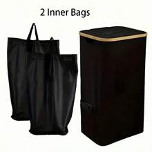 140 Liter High Capacity Recycling Bin (With Lid), Room Garbage Can, Kitchen Trash Can, 37 Gallon Collapsible Indoor Trash Can (With 2 Reusable Trash Bags), Indoor Bottle Recycling Bin, Used For Collecting Glass, Paper, Plastic And Metal Bottles